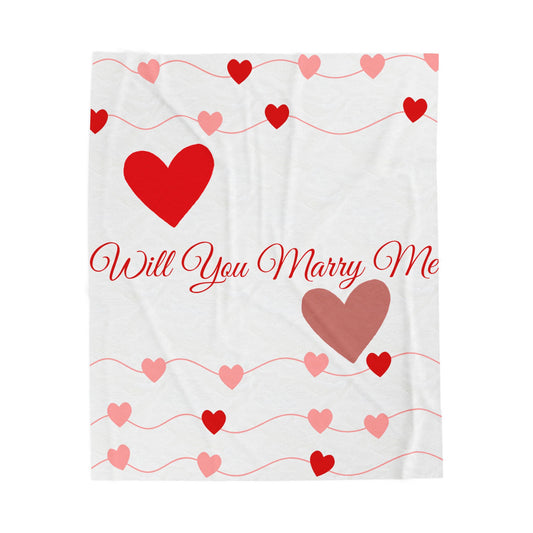 "Will You Marry Me" Velveteen Plush Proposal Blanket 3