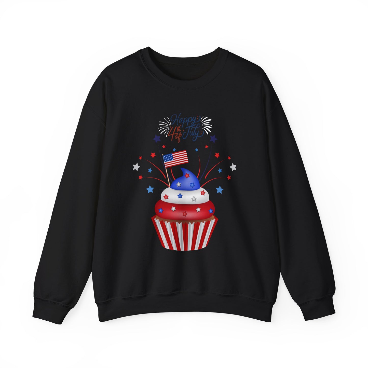 4th of July Patriotic Cupcake Crewneck Sweatshirt