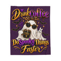 "Drink Coffee Do Spooky Things Faster" Halloween Throw-Purple