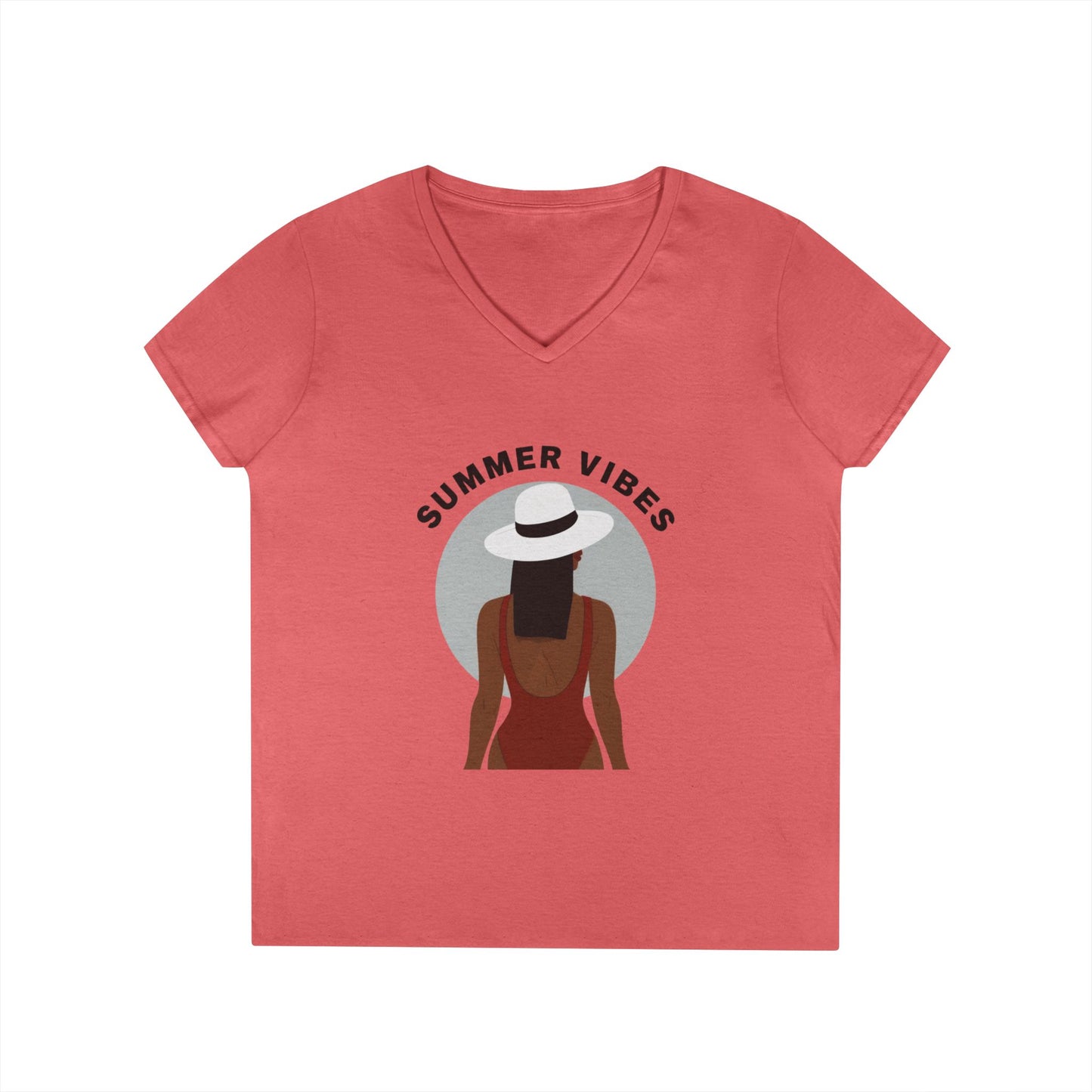 Summer Vibes Ladies' V-Neck T-Shirt