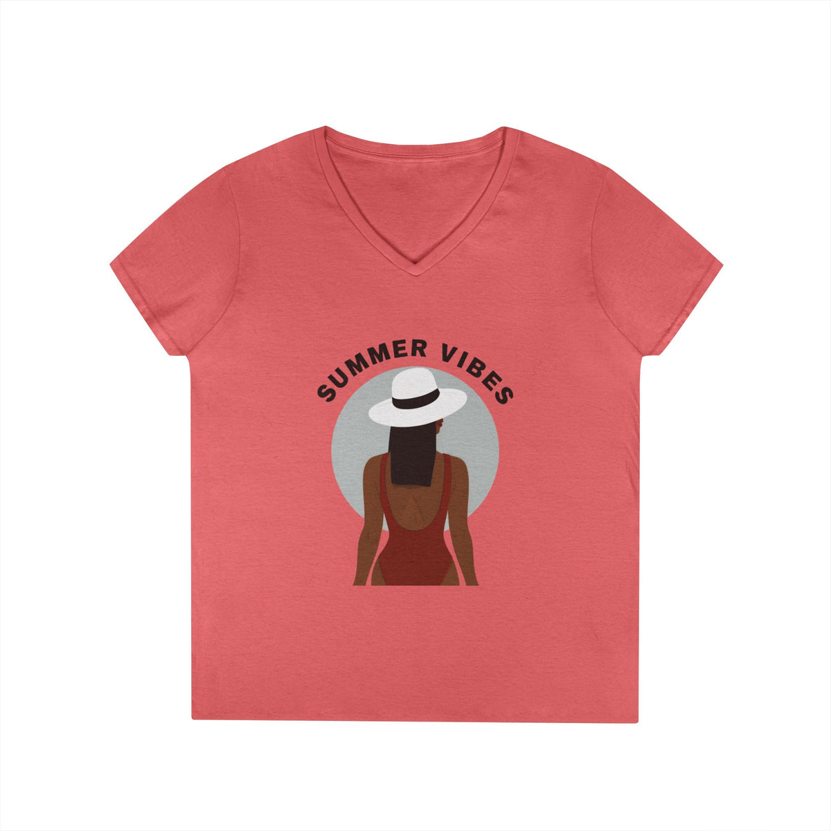 Summer Vibes Ladies' V-Neck T-Shirt