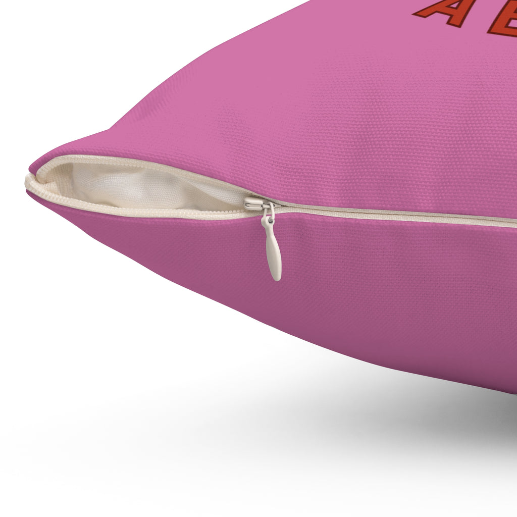 Hottie With A Body-Spun Polyester Square Pillow (Lt Pink)
