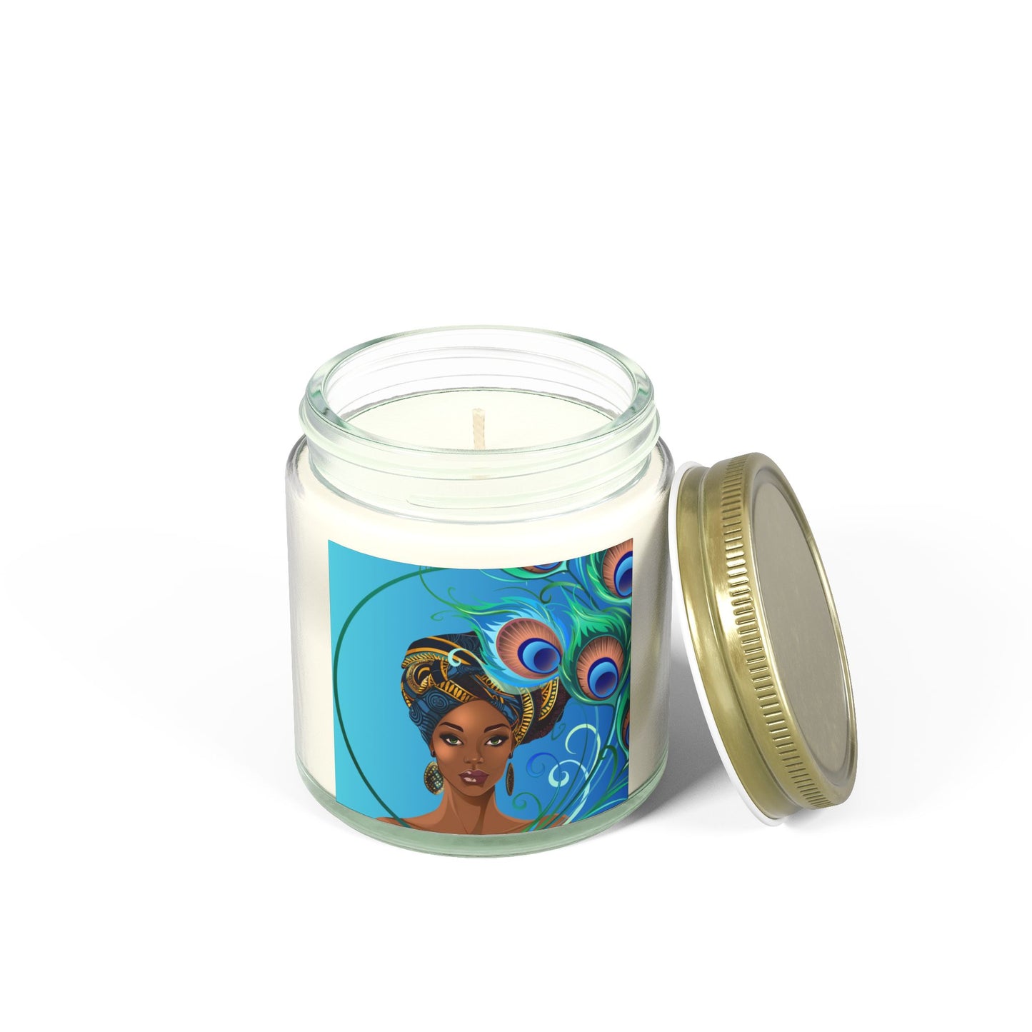 Peacock-Scented Candles, Coconut Apricot Wax (4oz, 9oz)