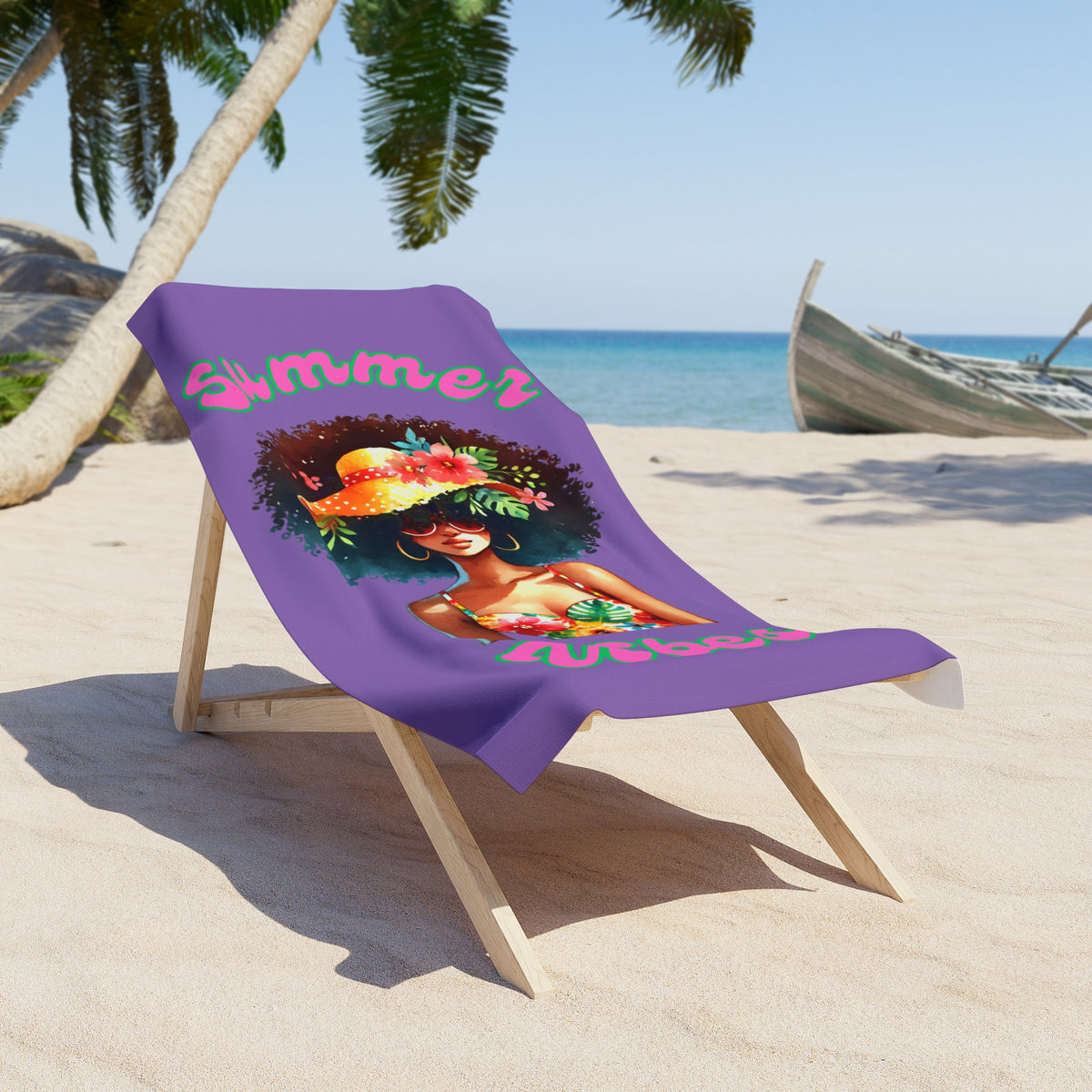 Vibrant Summer Beach Towel 2-Lt Purple