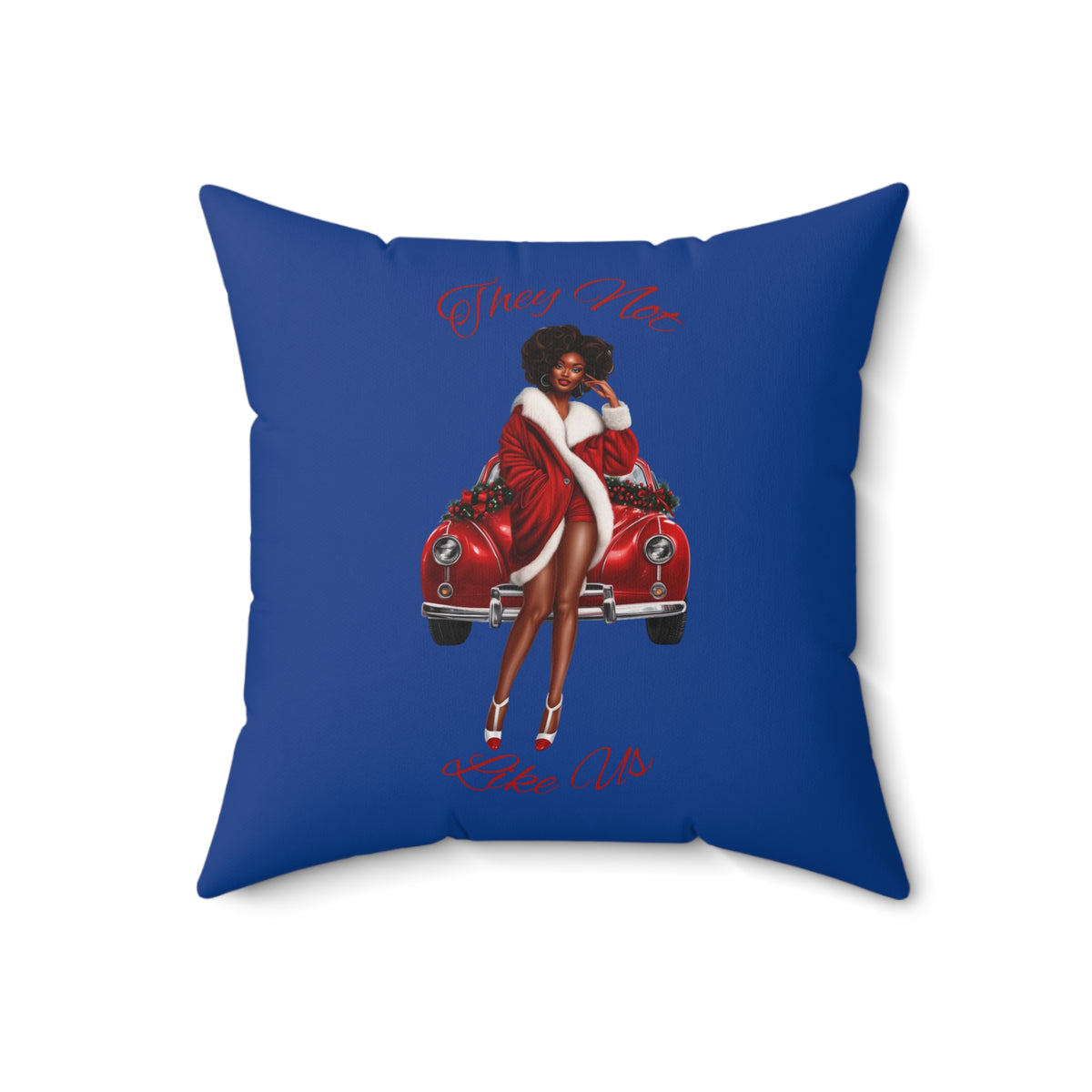 They Not Like Us 4-(Blue) Spun Polyester Square Pillow