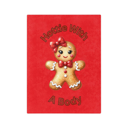 Hottie With A Body-Velveteen Microfiber Blanket (Red)