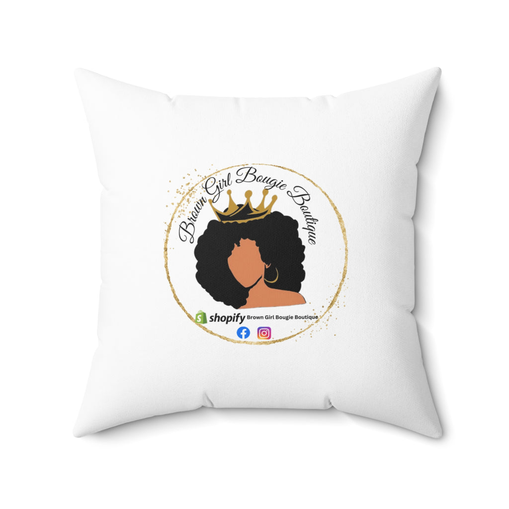 Peacock-Spun Polyester Square Pillow