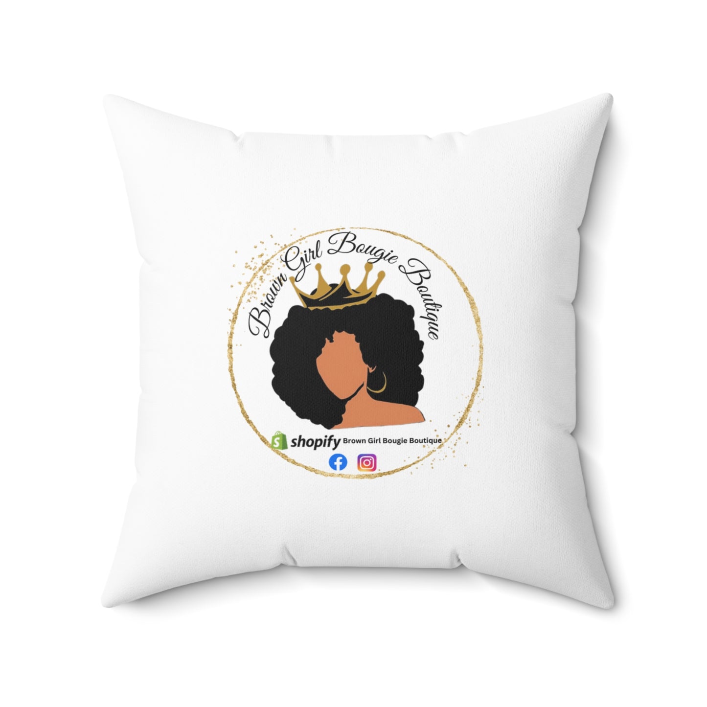 Peacock-Spun Polyester Square Pillow