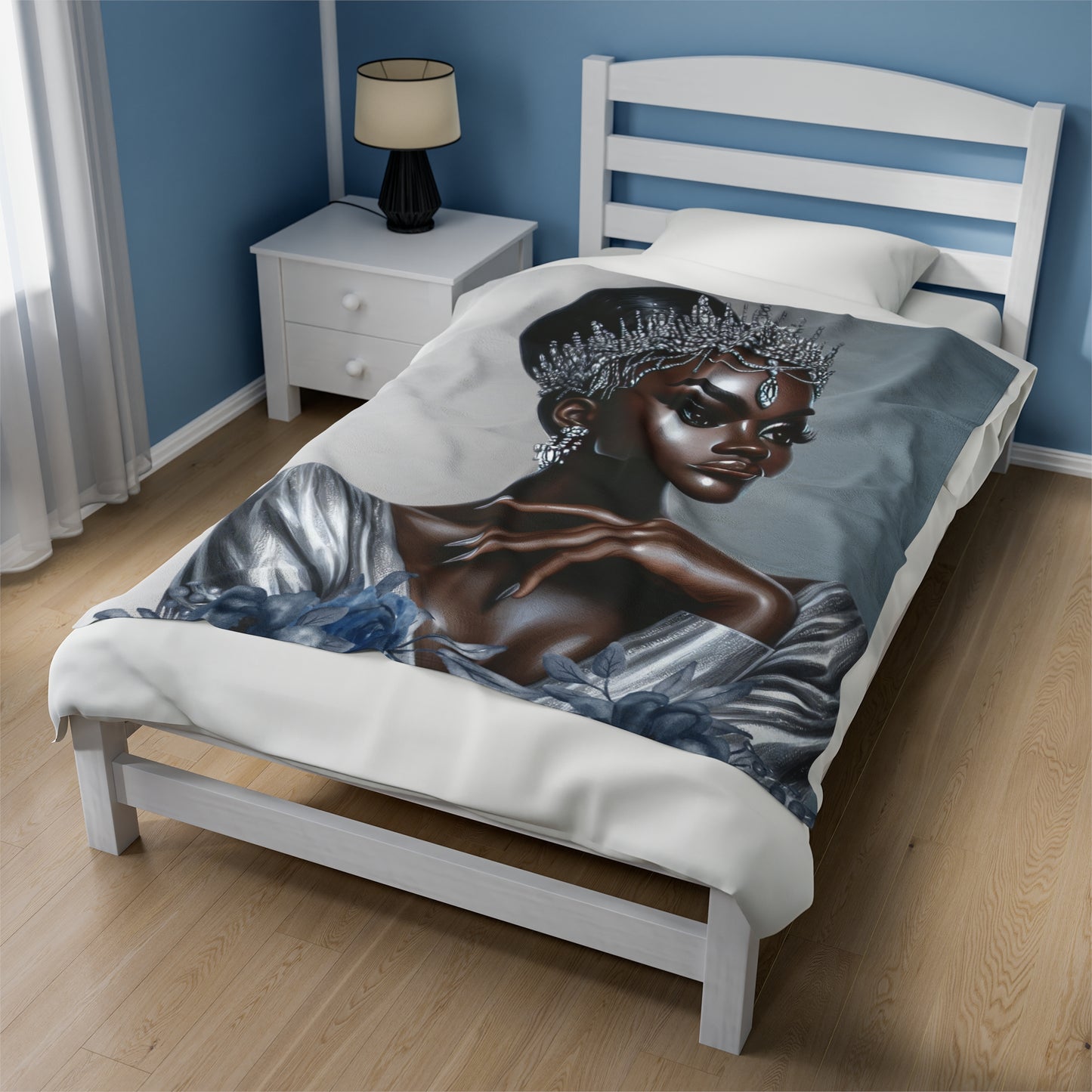 Silver-Velveteen Plush Blanket