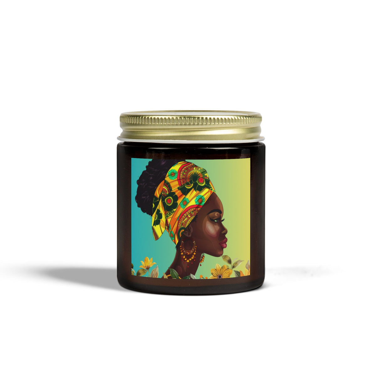 Yellow Flower-Scented Candles, Coconut Apricot Wax (4oz, 9oz)