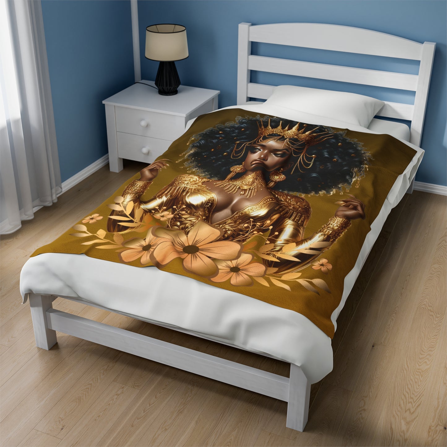 Golden Goddess-Velveteen Plush Blanket