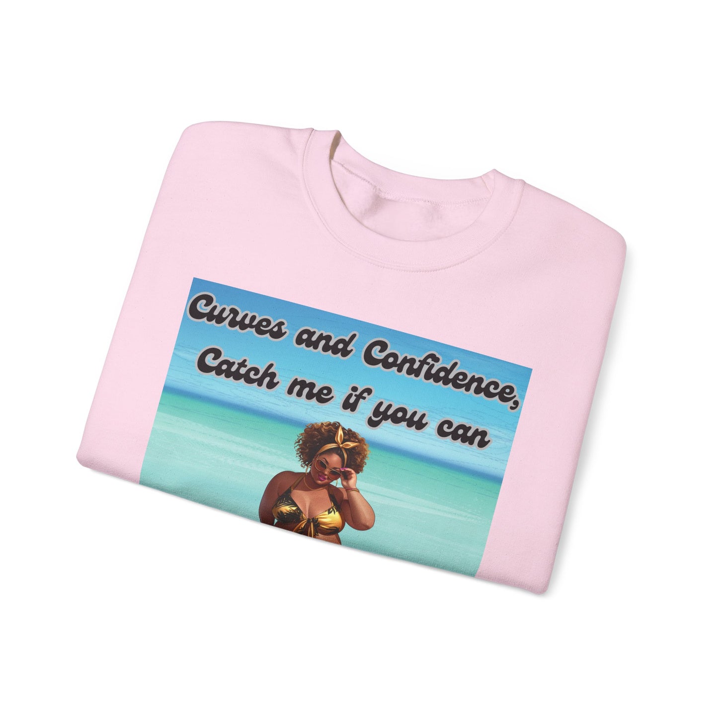 Curves and Confidence Catch Me If You Can Sweatshirt, Unisex Crewneck Sweatshirt
