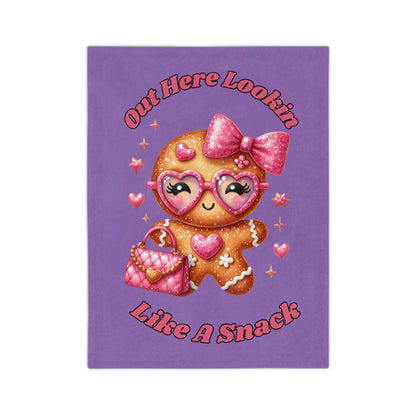 Lookin Like A Snack 1-Velveteen Microfiber Blanket (Lt Purple)