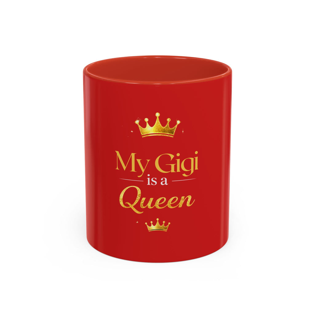 My Gigi Is A Queen Red Accent Coffee Mug – Gift for Grandmothers