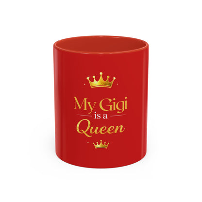 My Gigi Is A Queen Red Accent Coffee Mug – Gift for Grandmothers