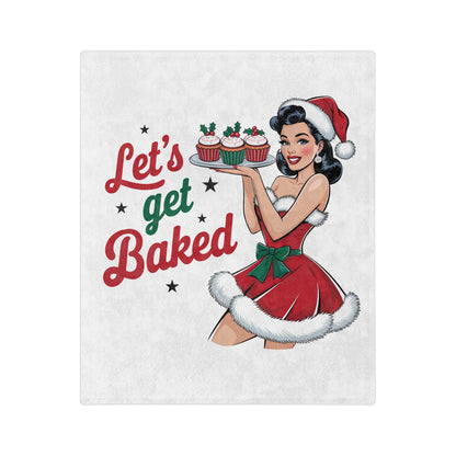 Let's Get Baked-Velveteen Microfiber Blanket (White)