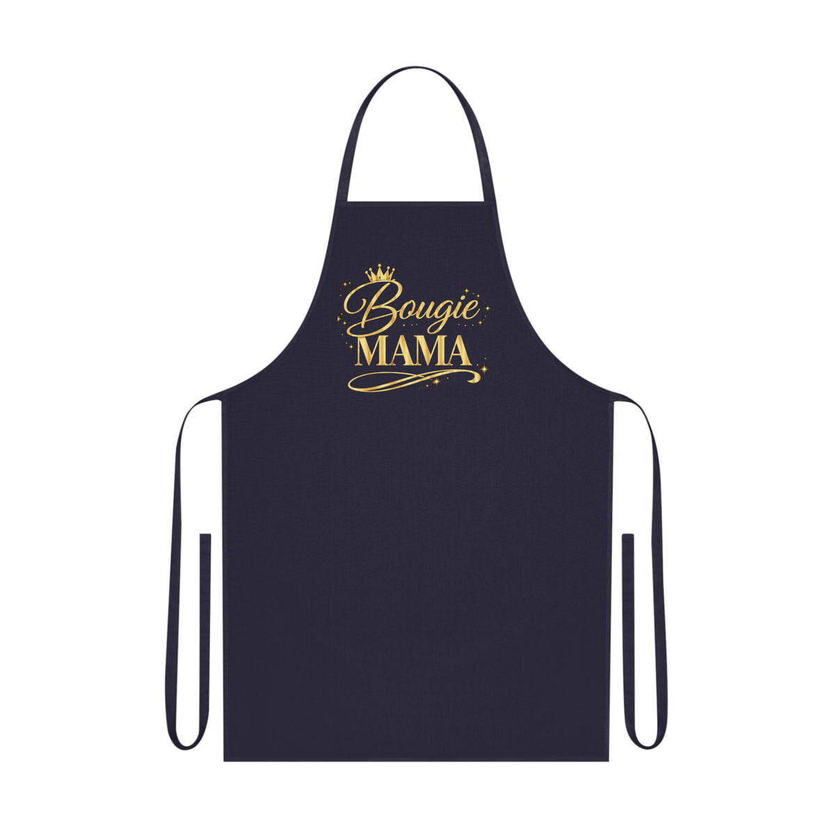 Bougie Mama Cotton Apron – Gold Script Kitchen Apron for Stylish Moms