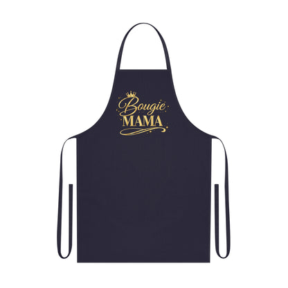 Bougie Mama Cotton Apron – Gold Script Kitchen Apron for Stylish Moms
