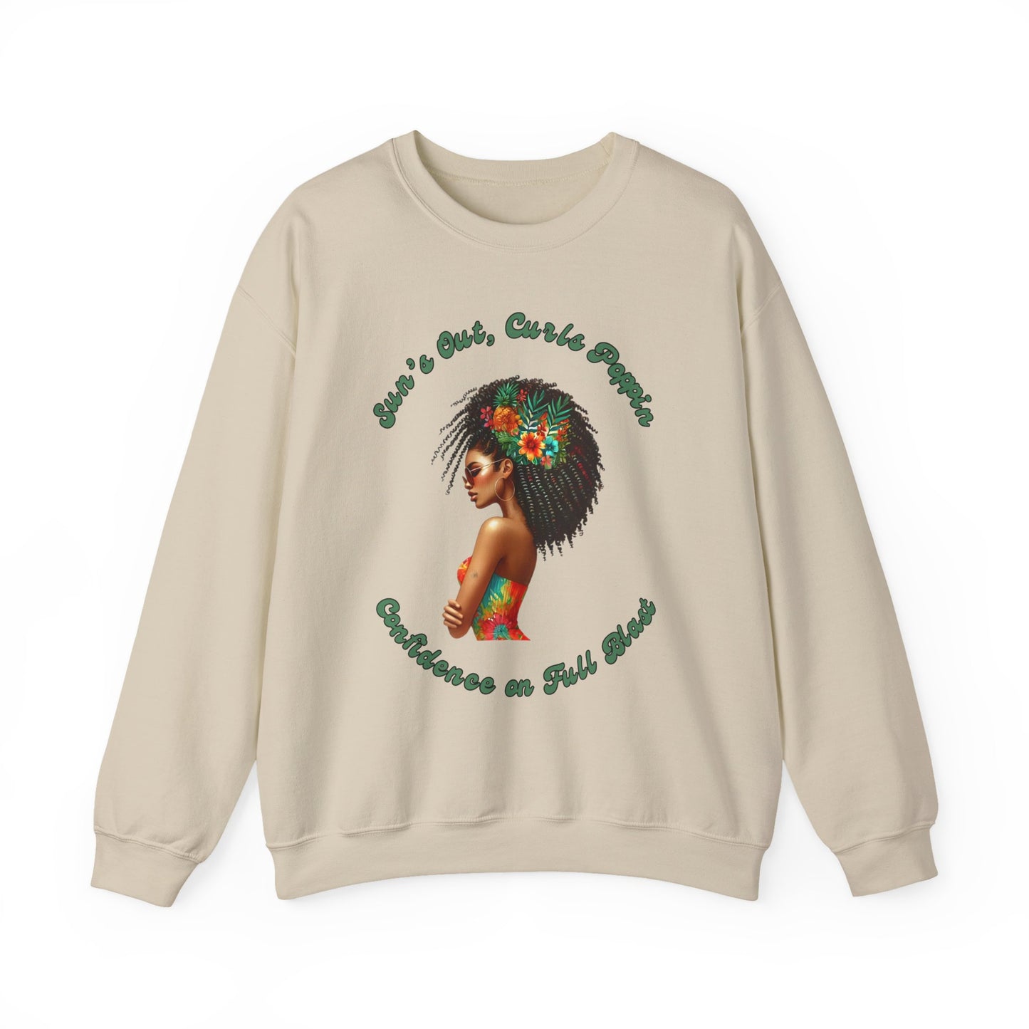 Curls Poppin Crewneck Sweatshirt