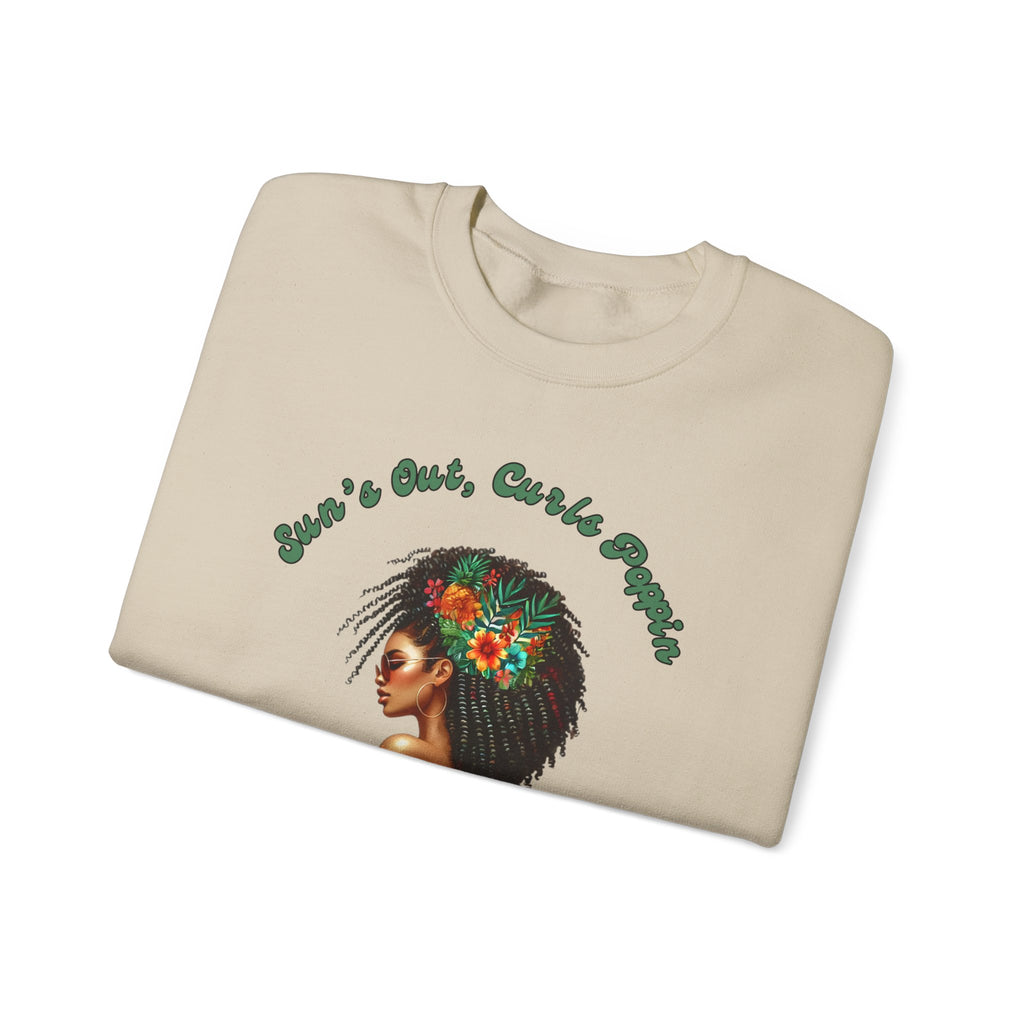 Curls Poppin Crewneck Sweatshirt