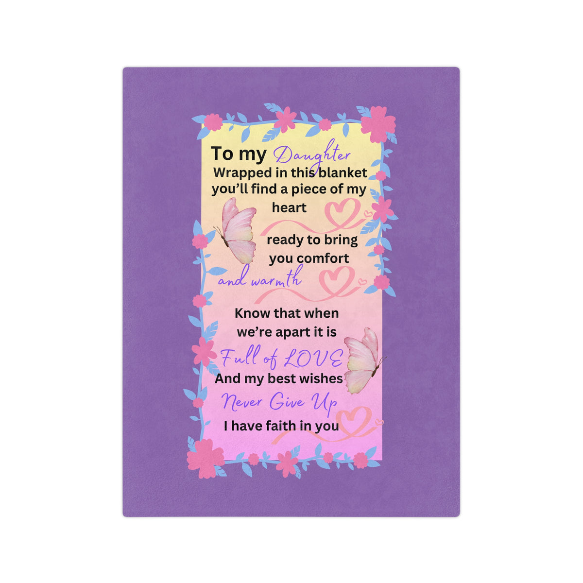 Daughter Butterfly Series-Velveteen Microfiber Blanket