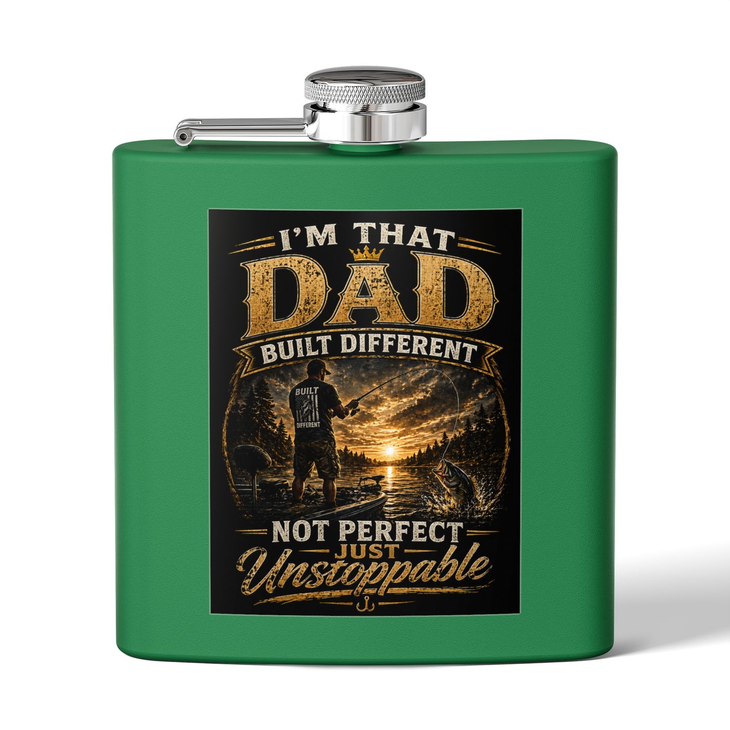 "I'm That Dad, Built Different" Stainless Steel Flask 6oz Gift for dad