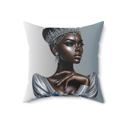 Silver-Spun Polyester Square Pillow