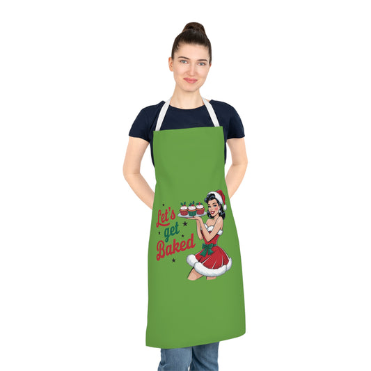 Let's Get Baked-Adult Apron (AOP) (Lt Green)