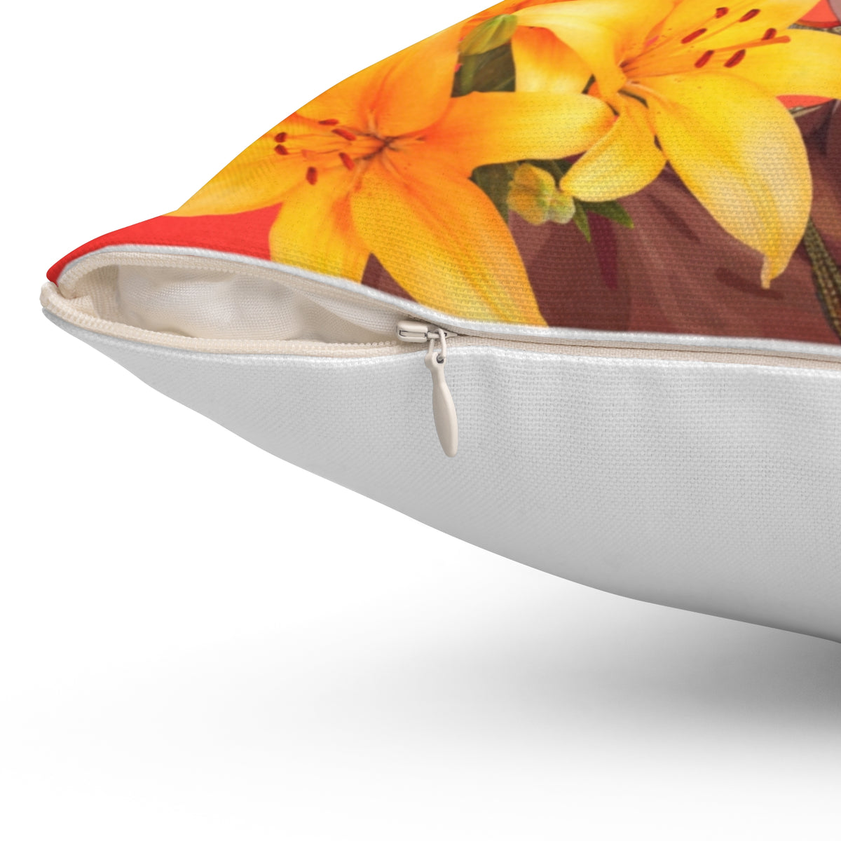 Lily-Spun Polyester Square Pillow