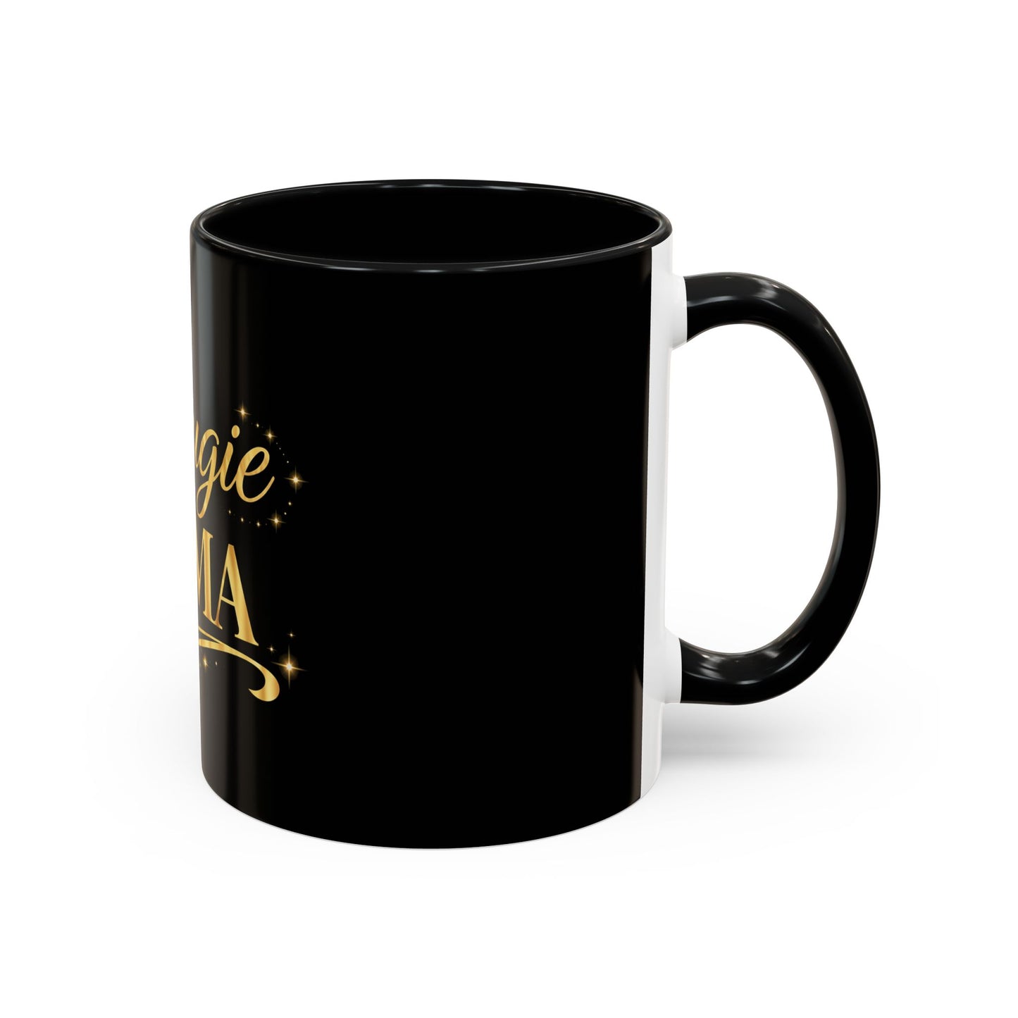 Bougie Mama Black Accent Coffee Mug — Gold Script Mom Gift (11/15oz)