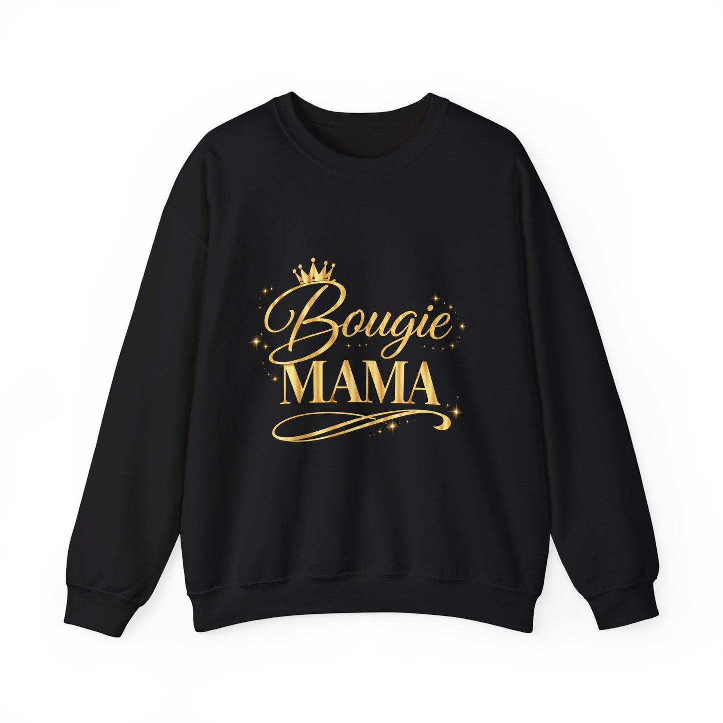 Bougie Mama Sweatshirt — Gold Crown Cozy Crewneck for Stylish Moms