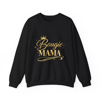 Bougie Mama Sweatshirt — Gold Crown Cozy Crewneck for Stylish Moms