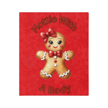 Hottie With A Body-Velveteen Microfiber Blanket (Red)