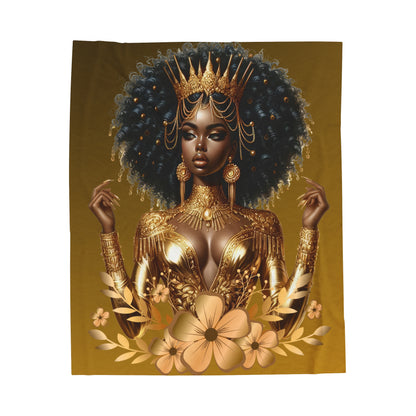 Golden Goddess-Velveteen Plush Blanket
