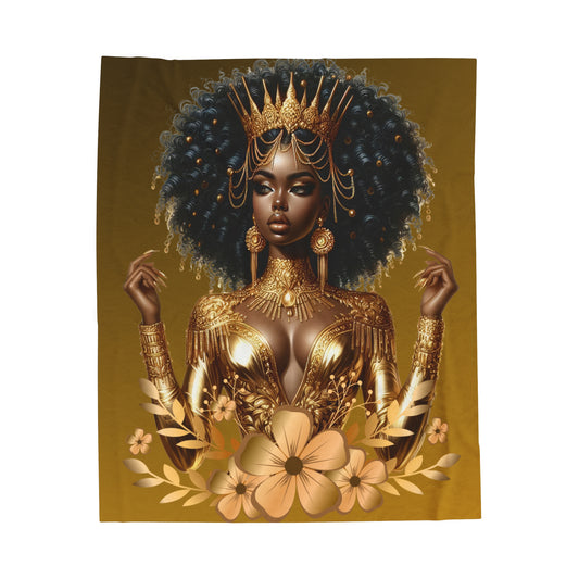 Golden Goddess-Velveteen Plush Blanket