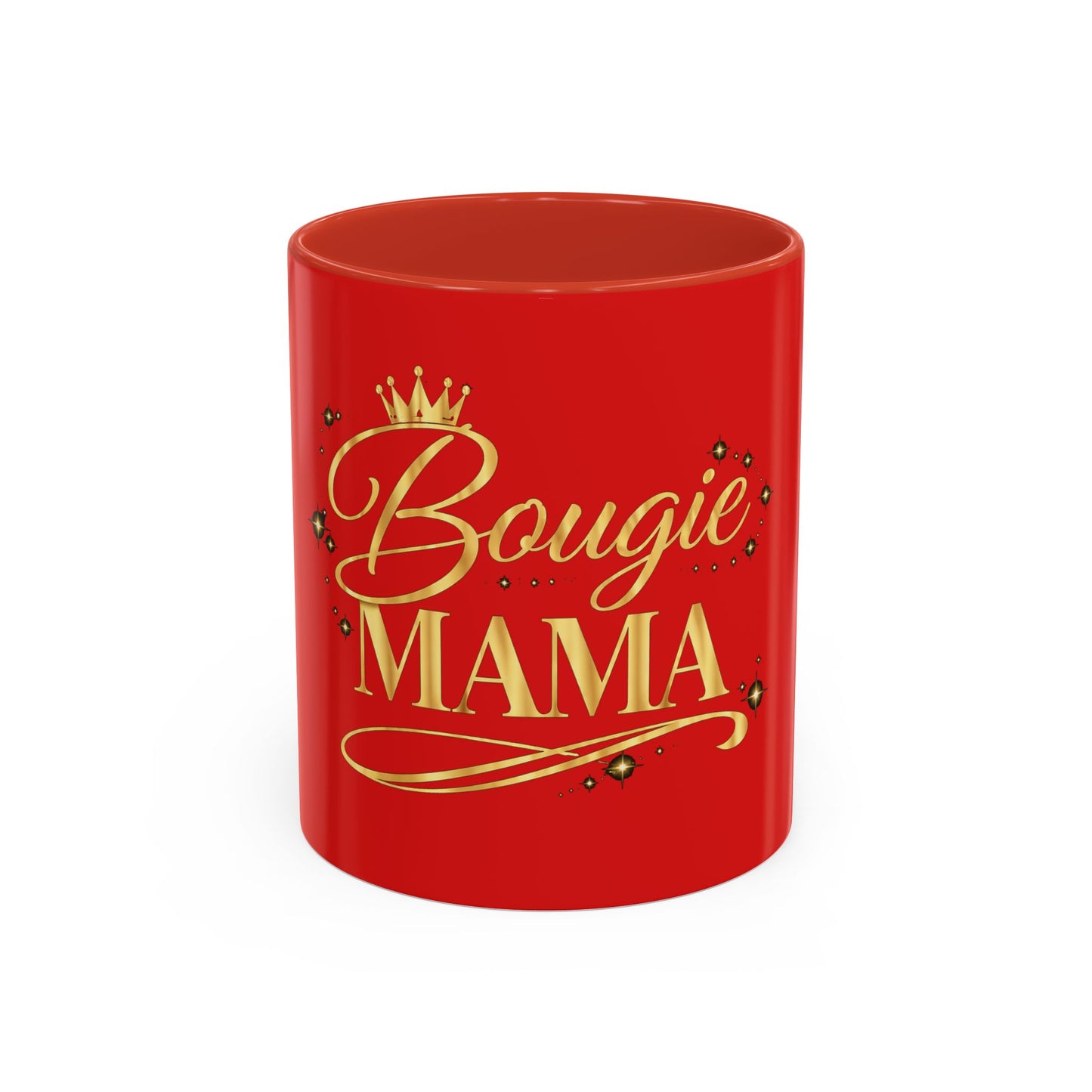 Bougie Mama Coffee Mug — Red Accent 11/15oz Gift for Stylish Moms