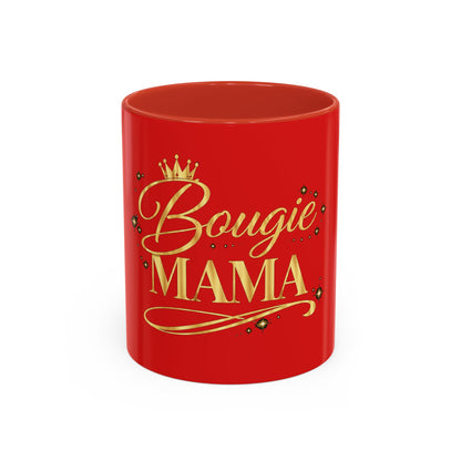 Bougie Mama Coffee Mug — Red Accent 11/15oz Gift for Stylish Moms