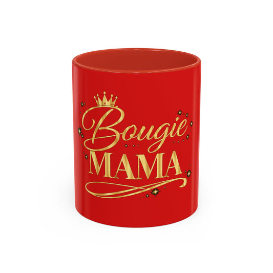 Bougie Mama Coffee Mug — Red Accent 11/15oz Gift for Stylish Moms