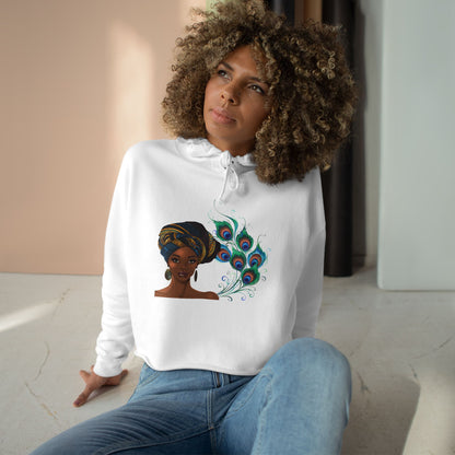 Queen Peacock Crop Hoodie