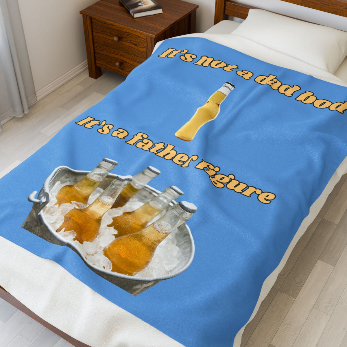 Funny Dad Bod Themed Velveteen Plush Blanket