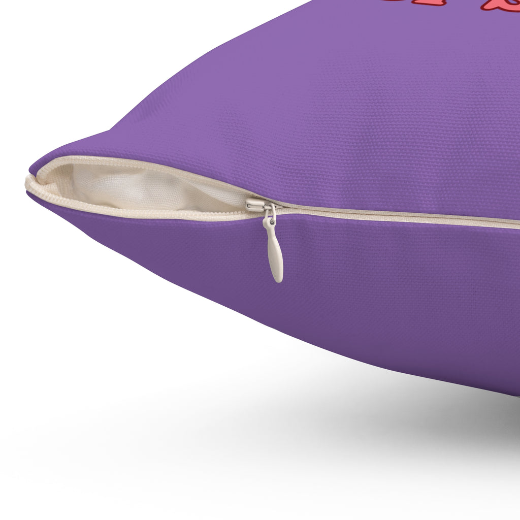 I Put Out For Santa-Spun Polyester Square Pillow (Lt Purple)