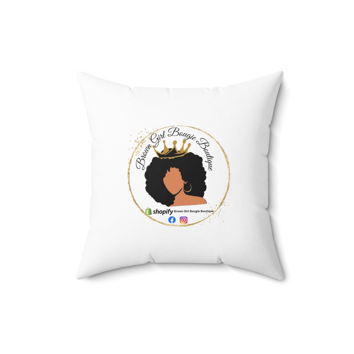 Peacock-Spun Polyester Square Pillow