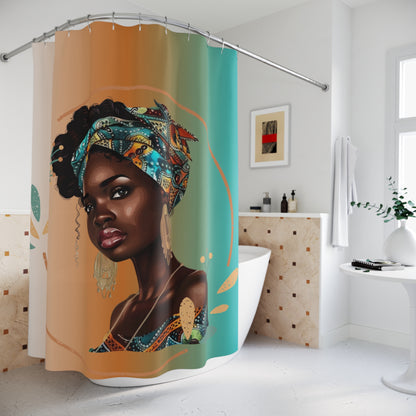 Queen Teal Shower Curtain