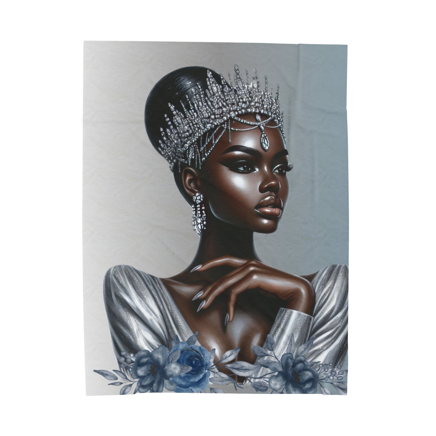 Silver-Velveteen Plush Blanket