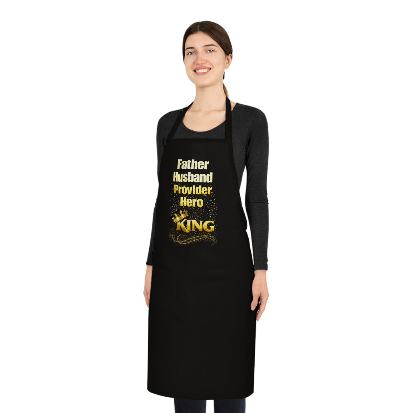 Father Husband Provider Hero King Cotton Apron — Father’s Day BBQ & Cooking Gift