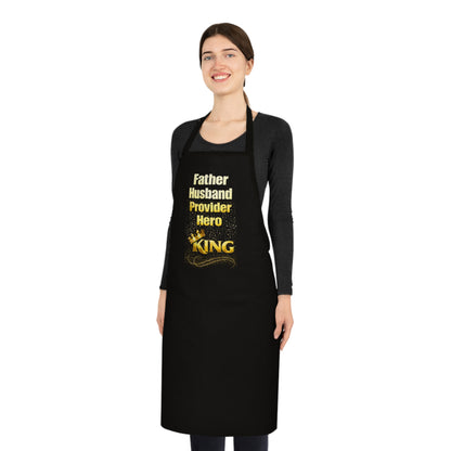 Father Husband Provider Hero King Cotton Apron — Father’s Day BBQ & Cooking Gift