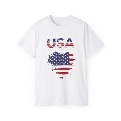 USA Flag Heart T‑Shirt — Patriotic Fourth of July Tee