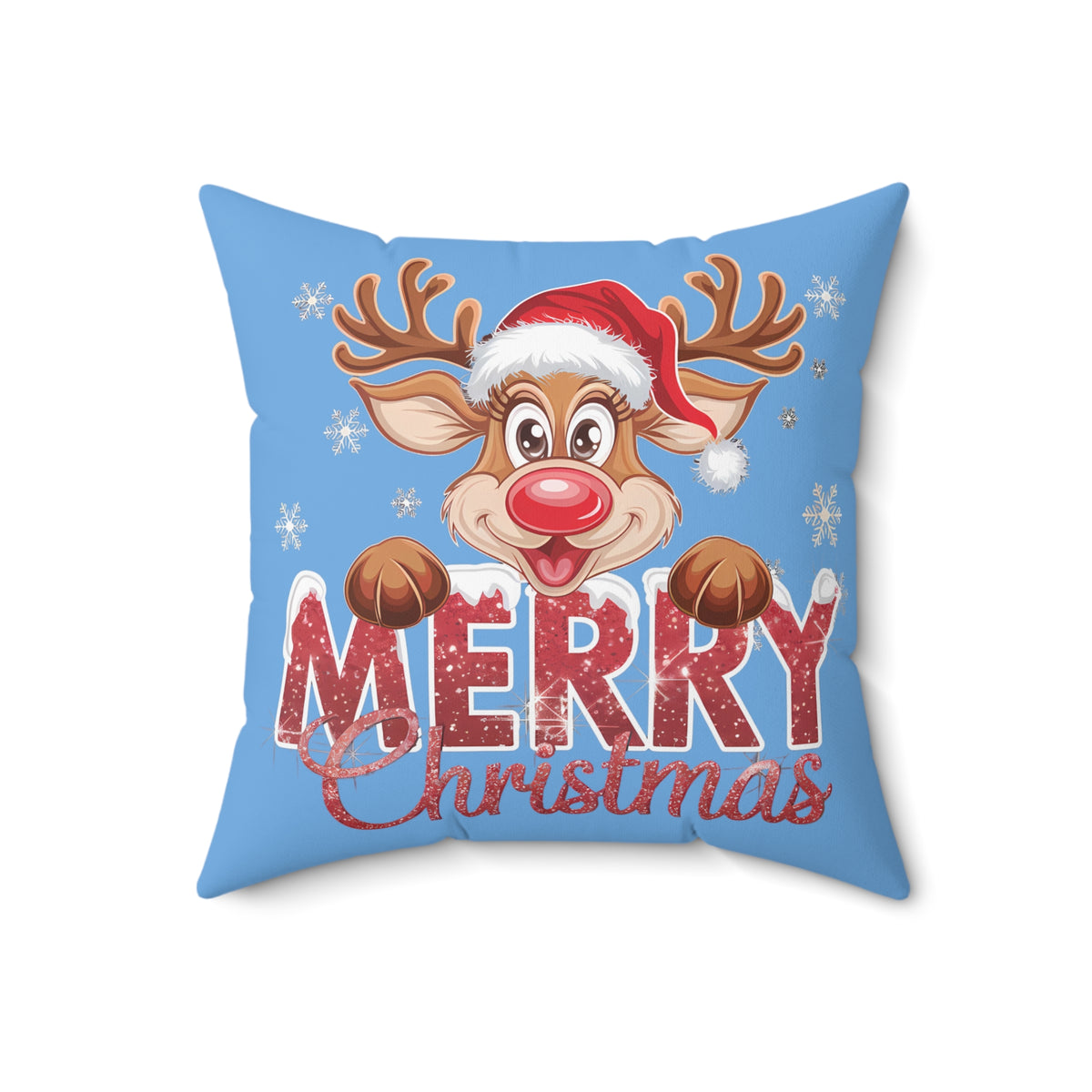 Merry Christmas Reindeer-Light Blue