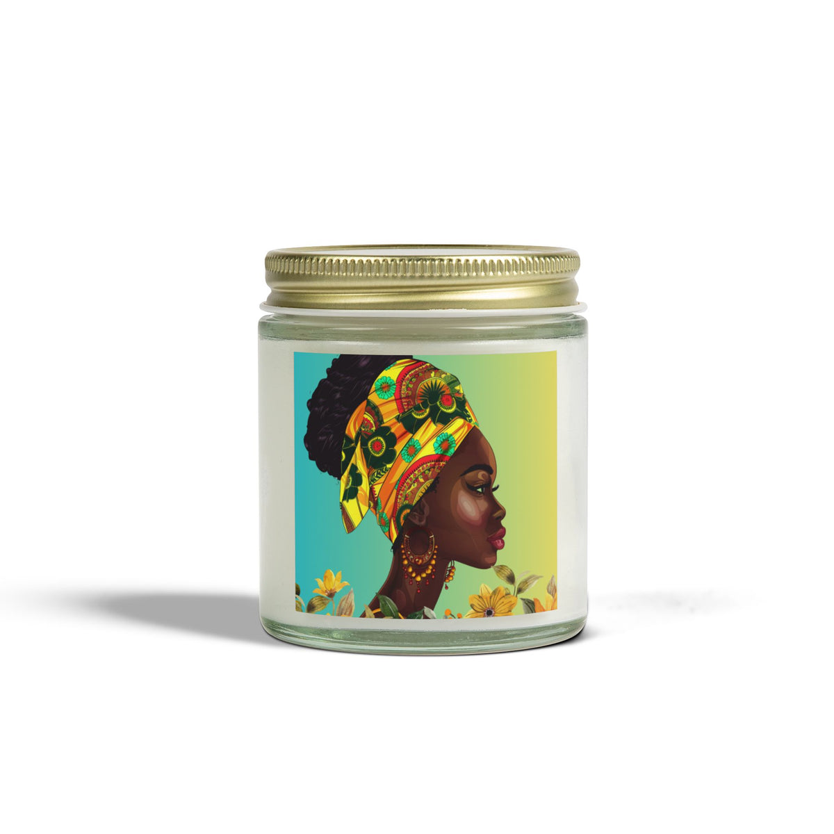Yellow Flower-Scented Candles, Coconut Apricot Wax (4oz, 9oz)