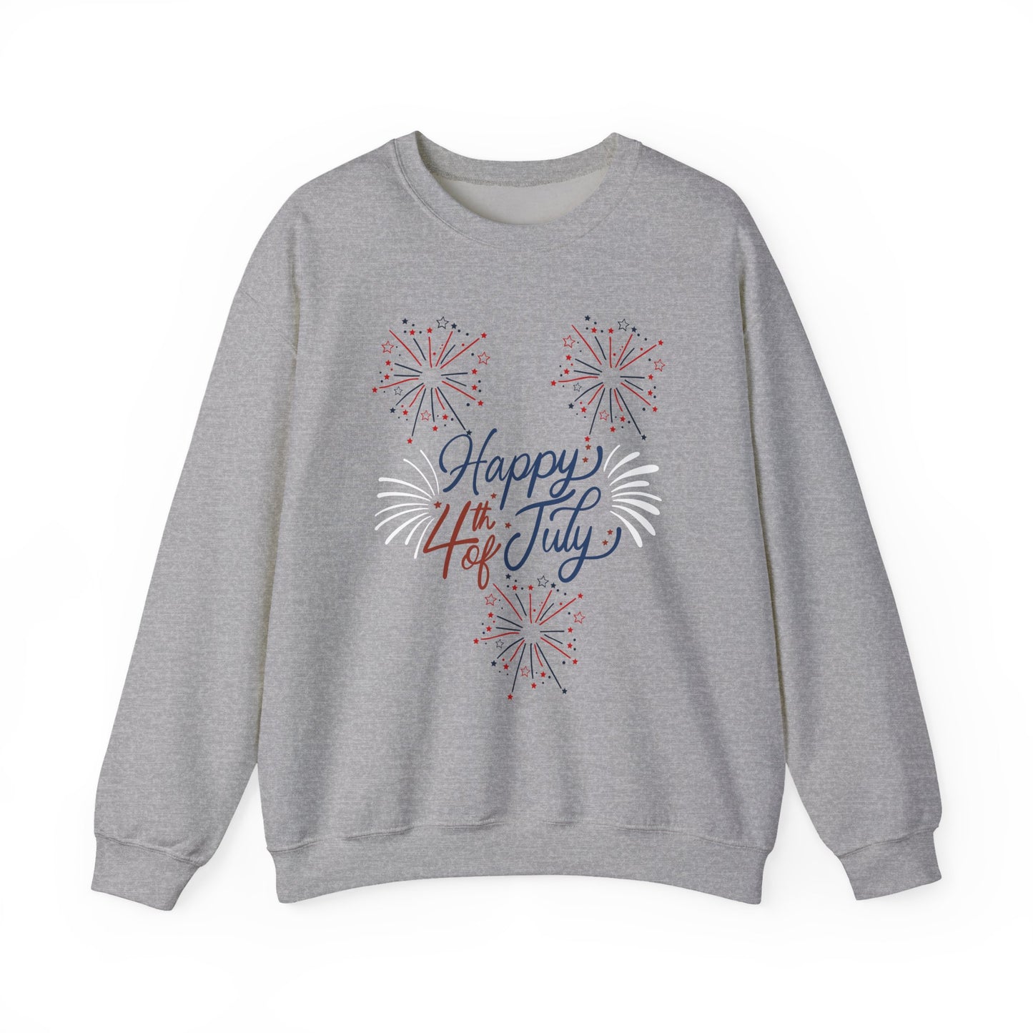"Happy 4th of July" Fireworks Crewneck Sweatshirt